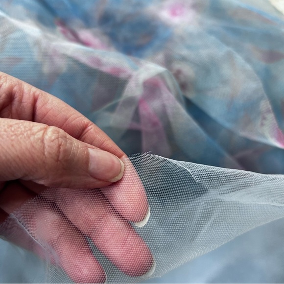 NWT Baltic Born Kamila Tulle Blue Pink Floral Maxi Dress Size XL Formal Dress - Picture 14 of 15